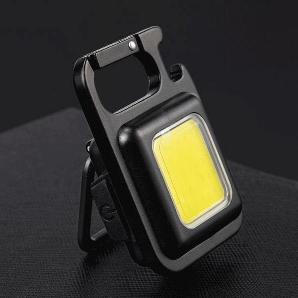 Gitesh USB Rechargeable LED COB Mini Flashlights Bright light with keychain Torch LED Front Rear Light Combo (BLACK,YELLOW)